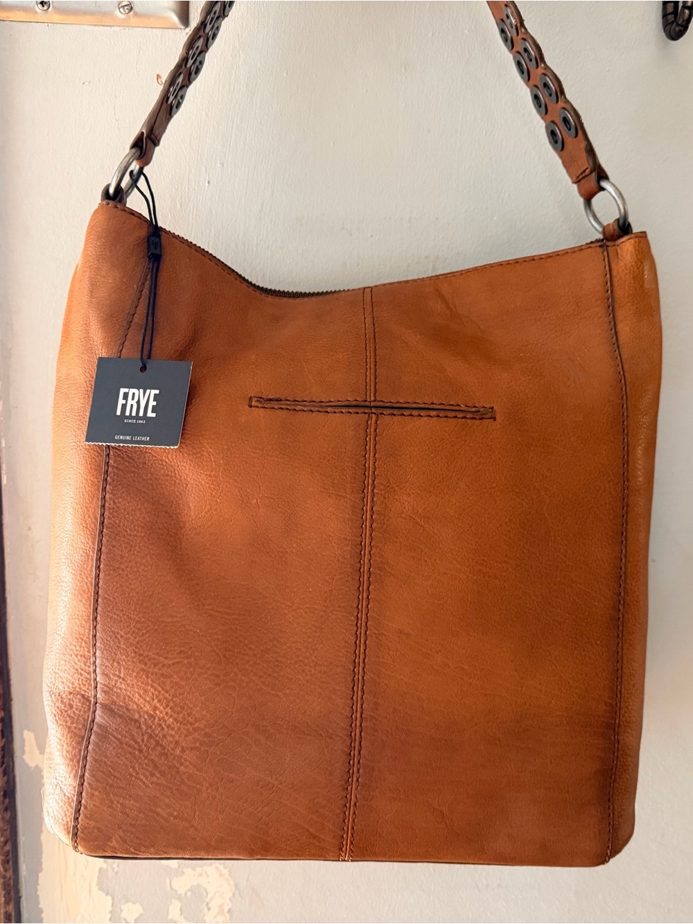 Frye Leather Shoulder Bag in Cognac Brown